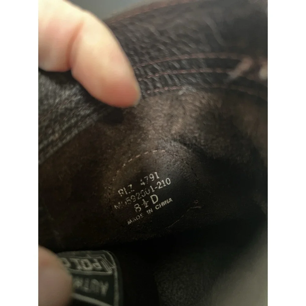 Polo Ralph Lauren Ranger POLO Country Tumbled Grain Brown Leather Boots Mens 8.5